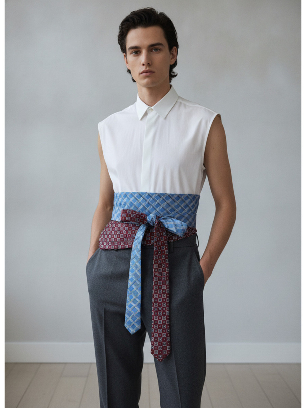 Upcycled Silk Necktie Obi Belt | Handmade Corset Style Belt | One-of-a-Kind | OS